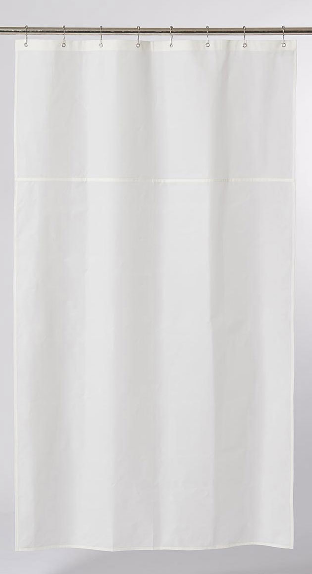 DUWAX, rideau de douche textile écologique blanc naturel