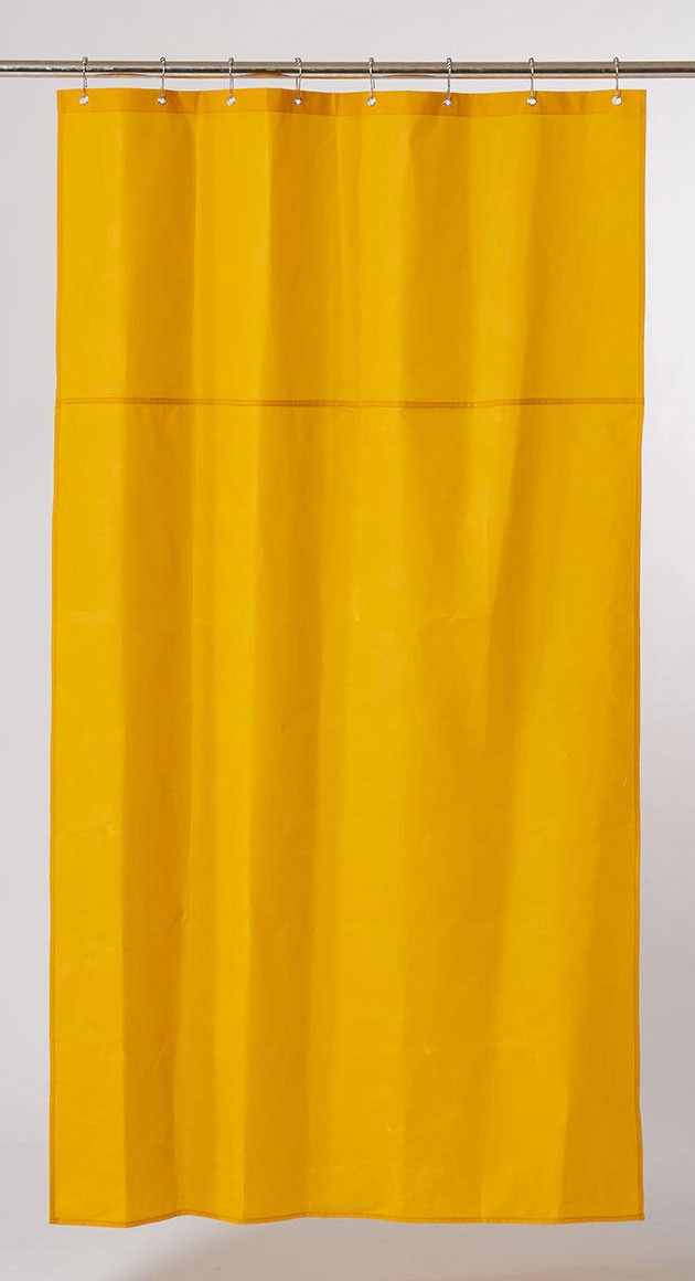 DUWAX, rideau de douche textile écologique jaune